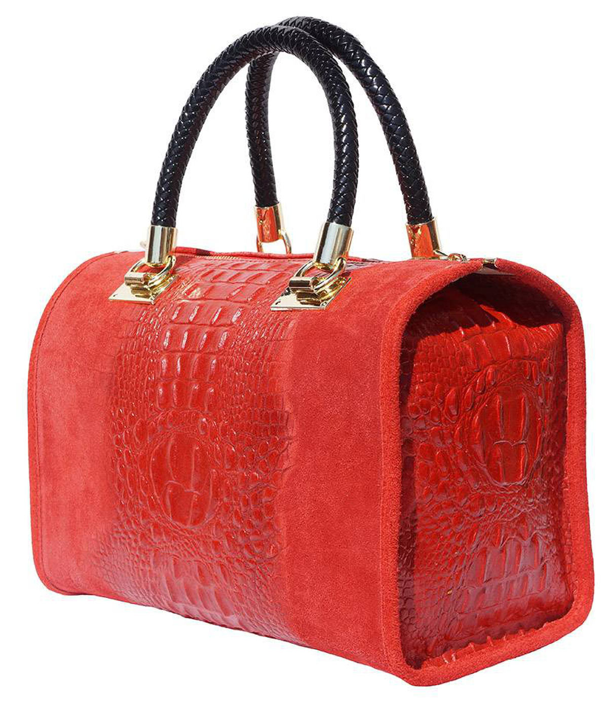 Red luxury handbag made in Italy